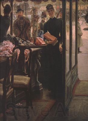 James Tissot La Demoiselle de Magasin (The Shop Girl) (nn01) Norge oil painting art